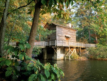 Hidden Mill - watermill, forest, water, mill, house, georgia