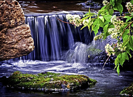 sprin waterfall - spring, water, nature, waterfall