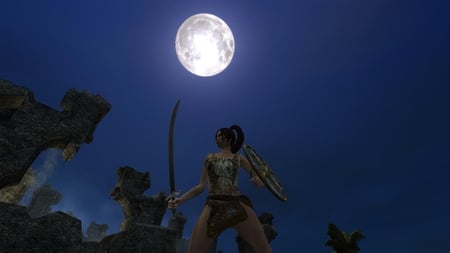 Age of Conan - hd 1080p, rpg, dark age, hdtv 1080p, print, age of conan, conan, dark, game, shot, blue, full moon