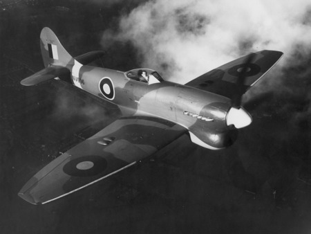 Hawker Tempest - world war two, fighter, black and white, british