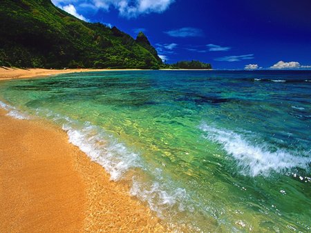 green ocean - sky, beach, ocean, green, color, sea