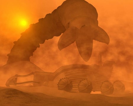 Dune - sun, space, vehicle, scifi, frank, sand worm, herbert, sand, science fiction