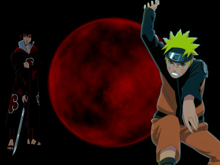 Sasuke and naruto.... - moon, abyss, dark, naruto