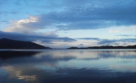 Blue sunset - sunsets, nature, sky, blue