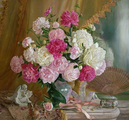 Efremov. Still Life with Peonies - peonies, still life, efremov, flower