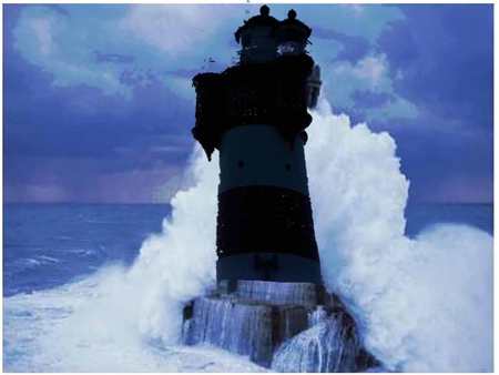 Roter Sand 2 - sea, lighthouse, named red sand, sky