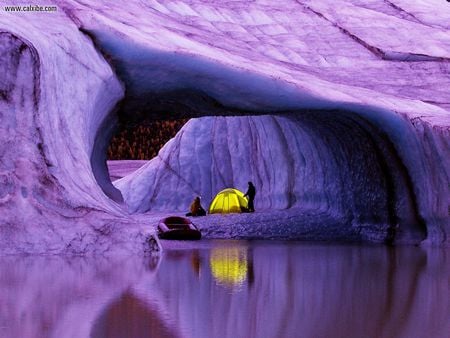 McCarthy Alaska - cave, lake, mountain, tent, other