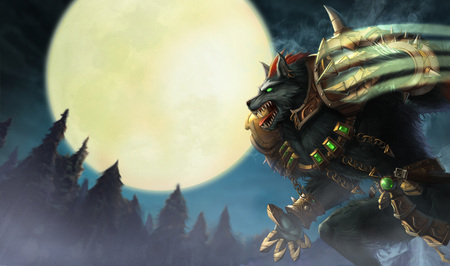 Warwick - The Blood Hunter - wolfman splash, league of legends, wolf, warwick- tundra hunter, tundra hunter, cg, fantasy, hd, warwick, the blood hunter, splash, warwick - the blood hunter, adventure, video game, wolfman