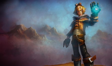 Ezreal - The Prodigal Explorer - ezreal - the prodigal explorer, the prodigal explorer, video game, fighter, fantasy, cg, hd, league of legends, boy, ezreal splash, splash, ezreal