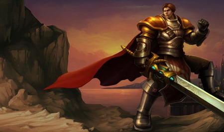 Garen - The Might of Demacia - warrior, video game, fantasy, cg, hd, garen splash, garen, commando, league of legends, adventure, action, sword, splash