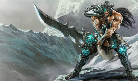 Dark Champion Splash - tryndamere, fighter, video game, king, fantasy, cg, hd, champion, dark, tryndamere - the barbarian king, adventure, league of legends, dark champion splash, the barbarian king, sword, splash