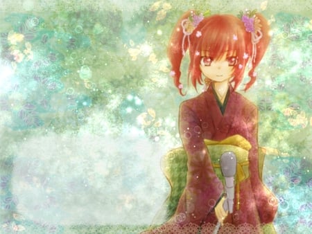 kasane teto - pretty, twin tails, vocaloid, girl, kimono, kasane teto, red head, red eyes, utau, cute