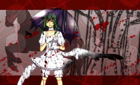 vocaloid - rin, angel, flowers, green hair, dress