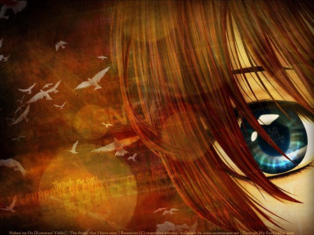 Under the Sun Set - pretty, sun set, anime, animated, anime girl, female, blue eye girl, brown hair