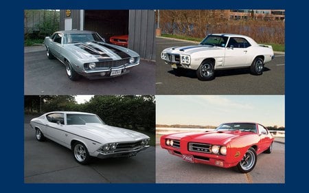 1969 WAS A GREAT YEAR FOR GM MUSCLE - firebird, chevelle, 69, camaro, gm, trans am, 1969, z28, chevy, muscle, hotrod, muscle car, gto, judge, pontiac