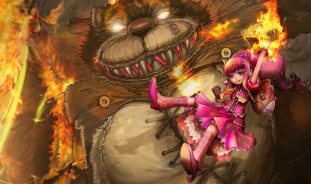 Annie - The Dark Child - pretty, league of legends, annie splash, child, annie - the dark child, the dark child, hd, splash, video game, innocent, girl, lovely, cg, fantasy, annie, cute, little