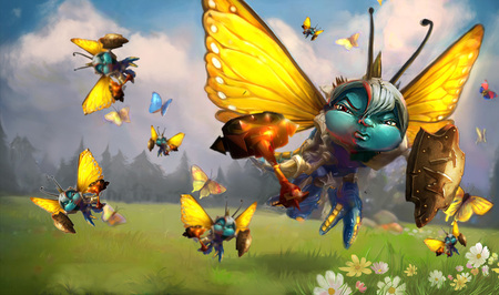 Flock of Poppy Monarch - child, cute, video game, poppy - the iron ambassador, the iron ambassador, girl, hd, cg, fantasy, little, splash, poppy, poppy splash, league of legends