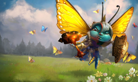 Poppy Monarch - poppy, league of legends, girl, child, cg, fantasy, the iron ambassador, monarch, hd, butterfly, cute, poppy - the iron ambassador, little, splash, poppy splash, video game