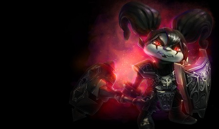 Dark Poppy - evil, child, cute, video game, poppy - the iron ambassador, the iron ambassador, dark, girl, hd, cg, fantasy, little, splash, poppy, poppy splash, league of legends