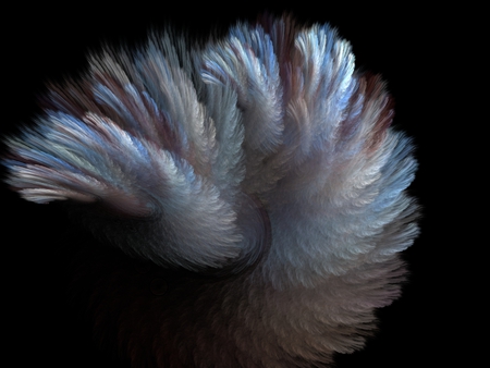 Fur and feathers - feathery, fractal, fur, grey, blue