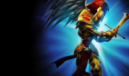 Kayle - The Judicator - judicator, warrior, league of legends, wing, angel, judicator splash, splash, action, adventure, video game, game, sword, knight, cg, fantasy, kayle, legend, the judicator, kayle - the judicator