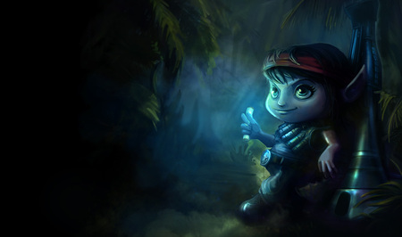 Tristana Guerilla - anime, league of legends, night, tristana splash, child, dark, the megling gunner, hd, splash, art, video game, tristana - the megling gunner, gun, girl, guerilla, tristana, lovely, cg, fantasy, gunner, cute, little