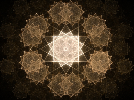 Kaleidescope - kaleidescope, cream, fractal, brown