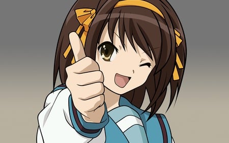 Haruhi Suzumiya - melancholy, girl, background, quality, wallpaper, haruhi, hd, of, the, anime, suzumiya, cute