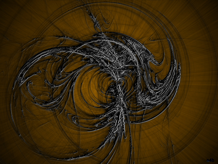 Abstract_shape - orange, black, shape, rendered