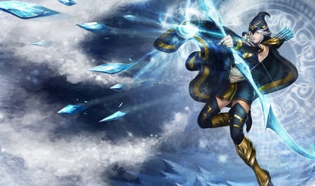 Bowmaster Splash - video game, ashe, blonde, hot, girl, fantasy, bowmaster, action, splash, adventure, the frost archer, beauty, hd, cg, bowmaster splash, legends, lovely, sexy, archer, ashe - the frost archer, female, league of legends