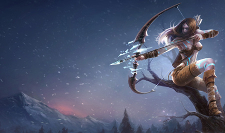 Bowmaster Splash - video game, ashe, blonde, hot, girl, fantasy, bowmaster, action, splash, adventure, the frost archer, beauty, hd, cg, bowmaster splash, legends, lovely, sexy, archer, ashe - the frost archer, female, league of legends