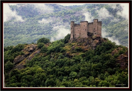 Ussel Castle - nature, forest, castle, chatillon, medieval