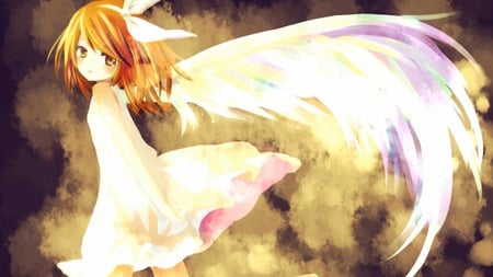 Anime Angel - anime, neko, hot, dress, girl, angel, white, hd, cute, background, sexy, wallpaper