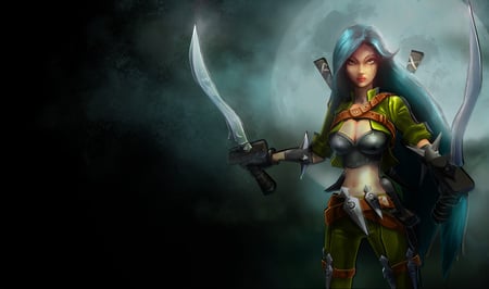 Katarina - The Sinister Blade - female, league of legends, katarina - the sinister blade, the sinister blade, hd, weapon, splash, action, adventure, video game, katarina, hot, assassin, beauty, katarina splash, blade, cg, fantasy, sinister, sexy