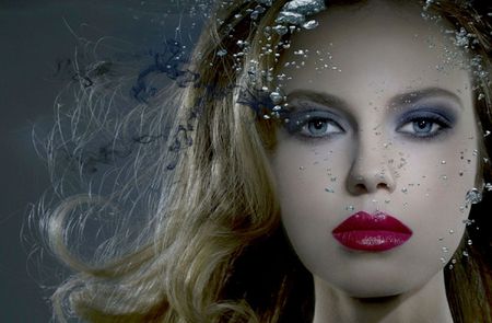 UNDERWATER BEAUTY - beauty, amazing, lips, red, eyes, blue, green, underwater