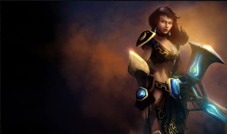 Sivir - The Battle Mistress - the battle mistress, abstract, female, league of legends, sivir, soul, girl, cg, fantasy, hd, weapon, sivir - the battle mistress, splash, sivir splash, action, video game