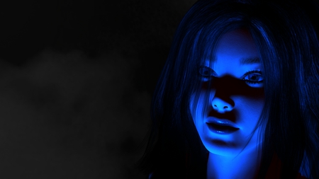 Blue - woman, blue, cg, 3d