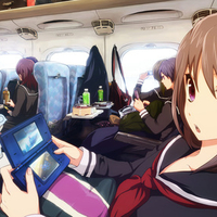 Anime Girl in Air Plane