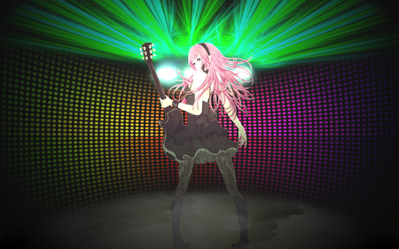 On Stage - music, girl, guitar, stage