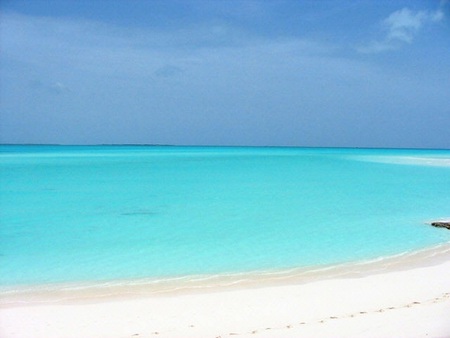 Turquoise blue & sand - blue, beach, turquoise, ocean, sand, sky