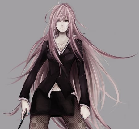 vocaloid - teacher, dress, blush, long hair, pink hair, blue eyes