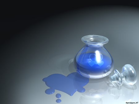 Love Potion - potion, abstract, shape, blue, love, magical, glass