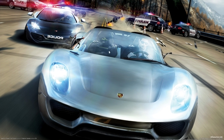 Illegal Race - speed, porsche, need for speed- hot pursuit, police, nfs, fast, car, hd, need for speed, adventure, hot pursuit, video game, racing, cop, 3d, sportscar, race