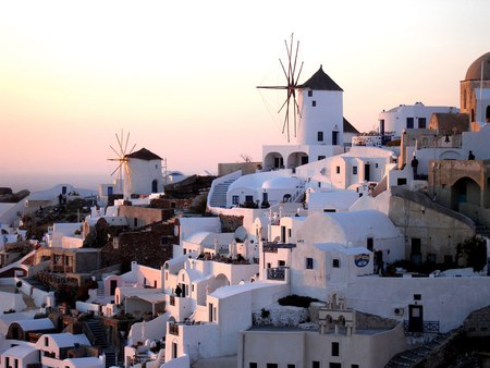 Santorini - santorini, white, greece, island, sea