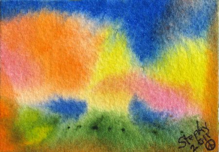 Dawn - colorful, watercolor, abstract, dawn