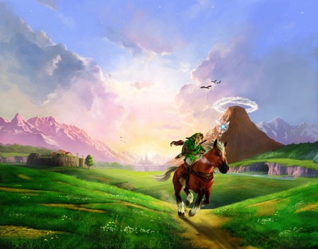 Link riding Epona - hyrule, link, awesome, the legend of zelda, epona, zelda