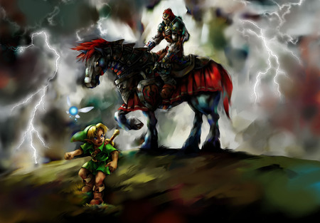 Young Link and Ganondorf - ocarina of time, zelda, link, ganondorf