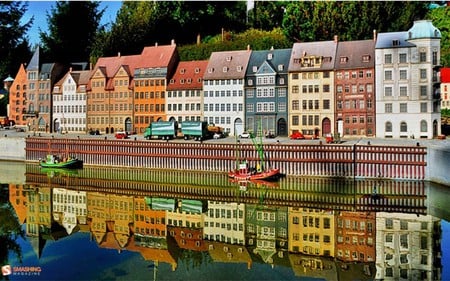 colorful houses - fun, architecture, water, houses