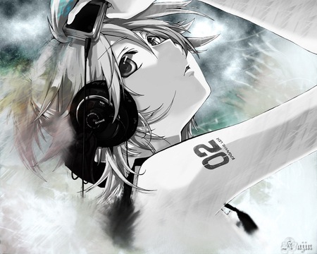 Vocaloid - anime, anime girl, vocaloid, female, music, headphones, anime cute girl, pretty girl, silver anime girl