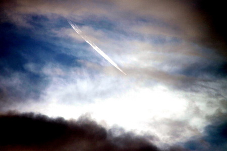 Blue Sky - misterius object, blue, cloudy, dark, sky